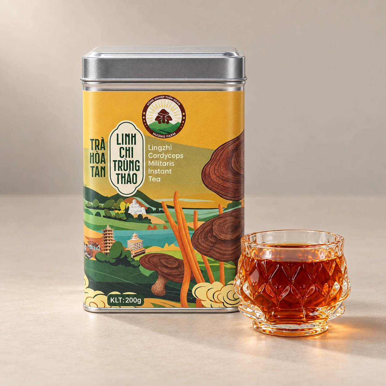 Trà Hòa Tan Linh Chi Trùng Thảo